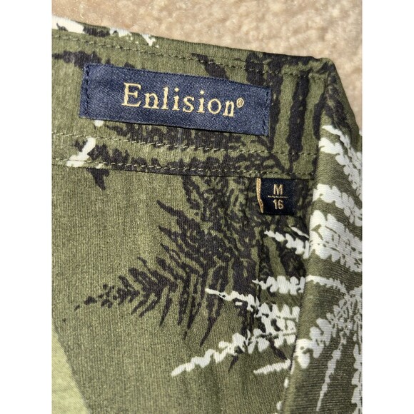 Men’s Button Down Floral Hawaiian Fern Casual Collared Shirt Medium Short Sleeve - Picture 2 of 5